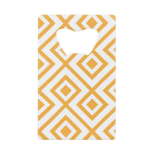 Lozenge shaped geometric pattern wallet bottle opener (Front)