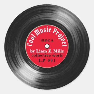 LP promote your music work Classic Round Sticker