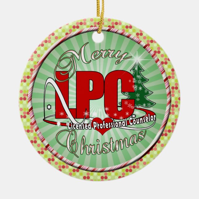 LPC CHRISTMAS  Licensed Professional Counsellor Ceramic Ornament (Front)