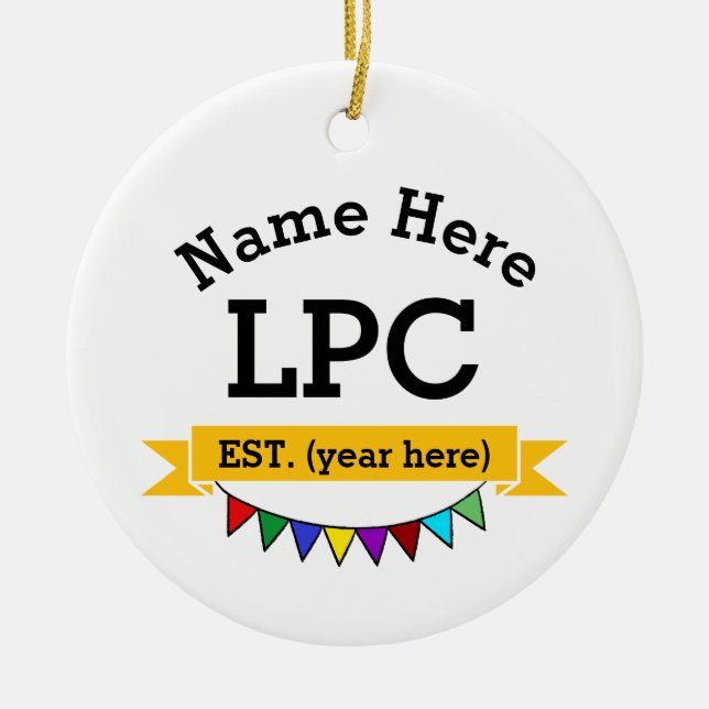 LPC Gift Licensed Professional Counsellor Ceramic Ornament (Front)