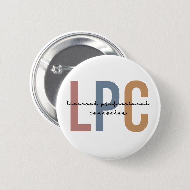 LPC Licensed Professional Counsellor 2 Inch Round Button (Front & Back)