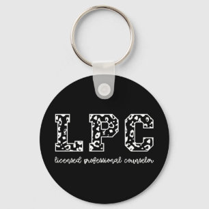 LPC Licensed Professional Counsellor Leopard Print Keychain