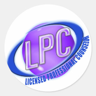 LPC SWOOSH LOGO LICENSED PROFESSIONAL COUNSELOR CLASSIC ROUND STICKER