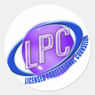 LPC SWOOSH LOGO LICENSED PROFESSIONAL COUNSELOR CLASSIC ROUND STICKER