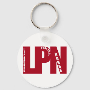 LPN Big RED LICENSED PRACTICAL NURSE Keychain