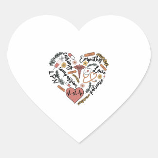 LPN caring empathy love patience compassion Heart Sticker