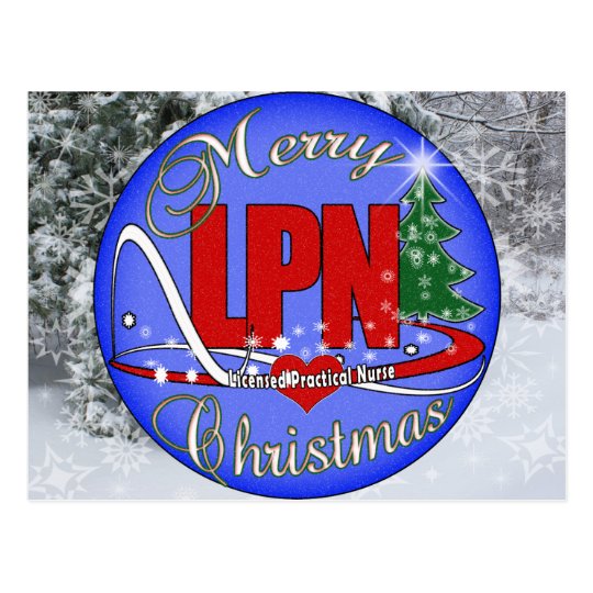 LPN CHRISTMAS MERRY LICENSED PRACTICAL NURSE POSTCARD