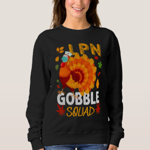 LPN Gobble Squad Masked Turkey Practical Nurse Tha Sweatshirt