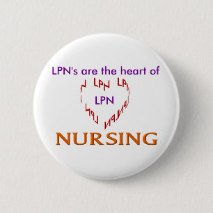 LPN Heart 2 Inch Round Button
