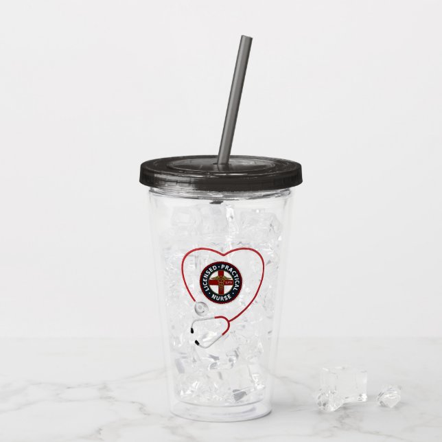 LPN I Love Nursing Acrylic Tumbler (Back Ice)