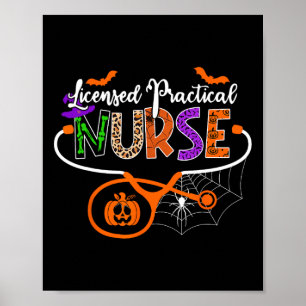 Lpn Licensed Practical Nurse Halloween Stethoscope Poster