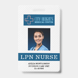 LPN Licensed Practical Nurse Name Photo ID Logo Badge