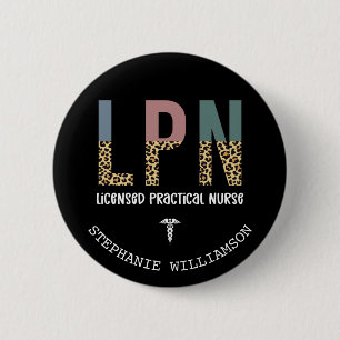 LPN Licensed Practical Nurse Personalized 2 Inch Round Button