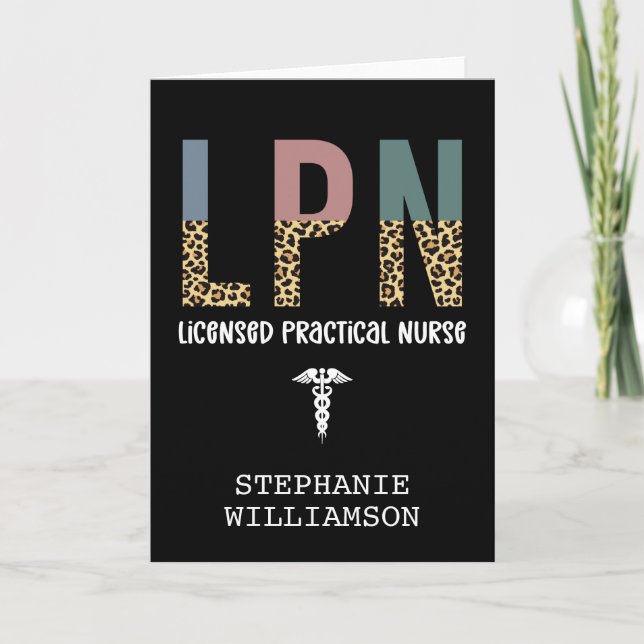 LPN Licensed Practical Nurse Personalized Card (Front)