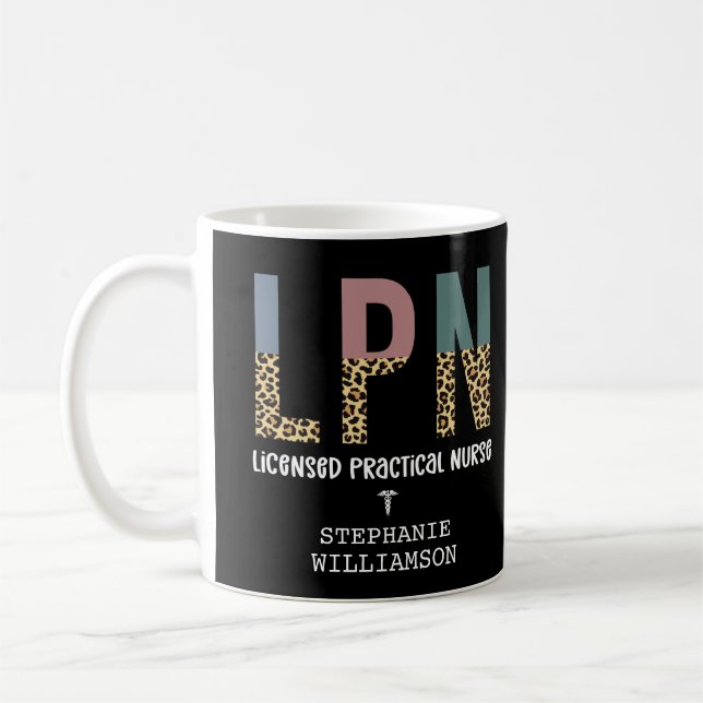 LPN Licensed Practical Nurse Personalized Coffee Mug (Left)
