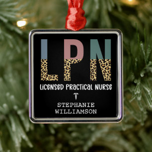 LPN Licensed Practical Nurse Personalized Metal Ornament