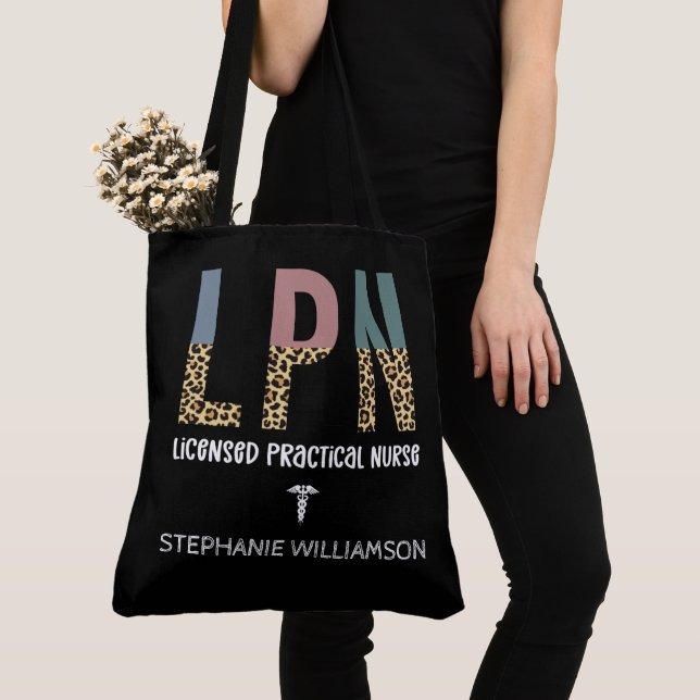 LPN Licensed Practical Nurse Personalized Tote Bag (Close Up)