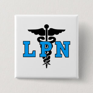 LPN Medical Symbol 2 Inch Square Button