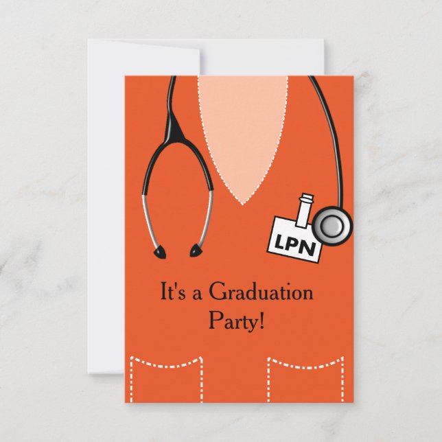 LPN Nurse Graduation Invitation Scrub #50 (Front)