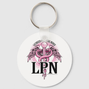 LPN PINK Caduceus Keychain