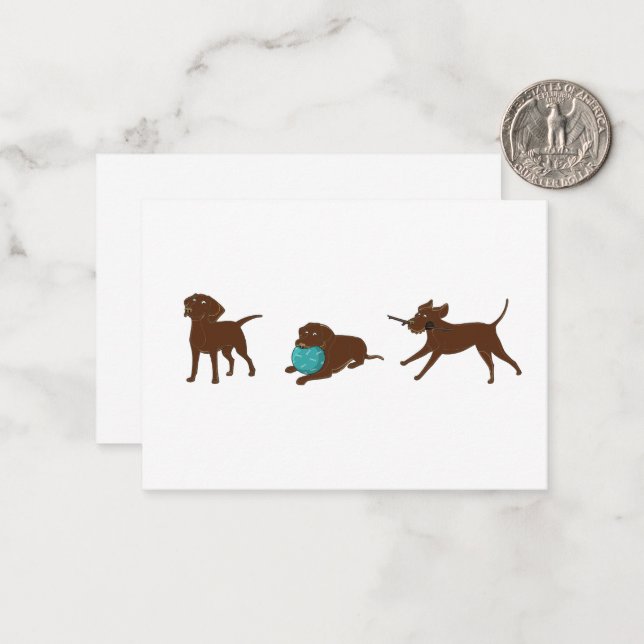 lr chocolate lab cartoon strip card (Front/Back In Situ)