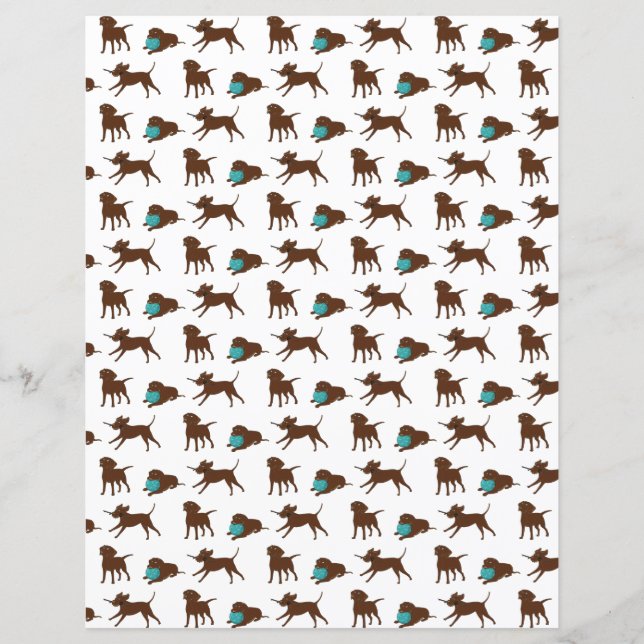 lr chocolate lab cartoon strip scrapbook paper (Front)