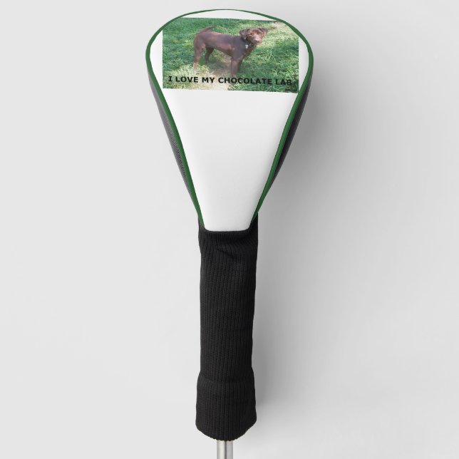 LR chocolate lab love with picture Golf Head Cover (Front)