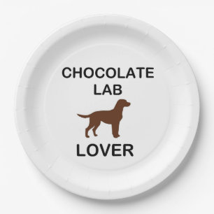 LR chocolate lab lover Paper Plate