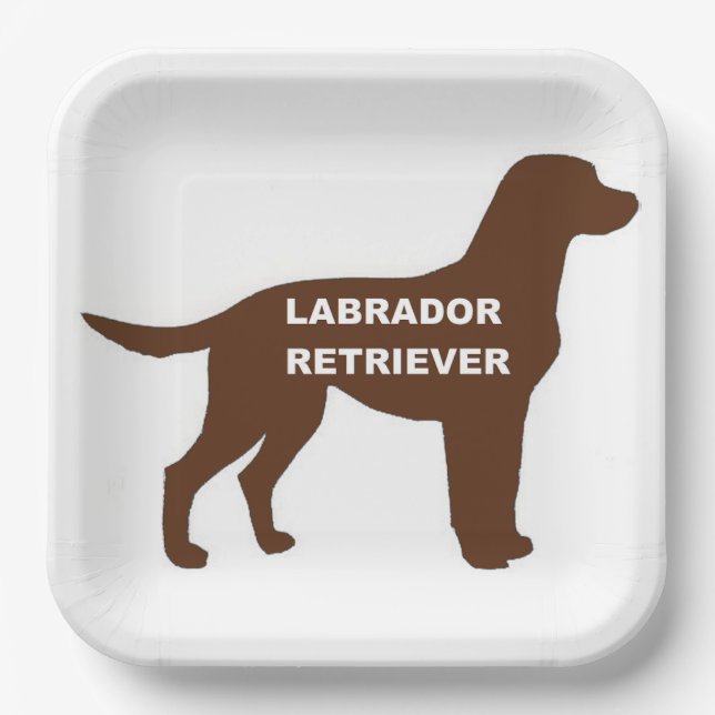 LR chocolate lab name silhouette Paper Plate (Front)