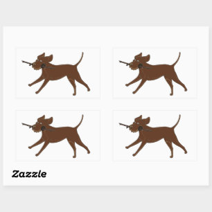 LR chocolate lab with stick Sticker