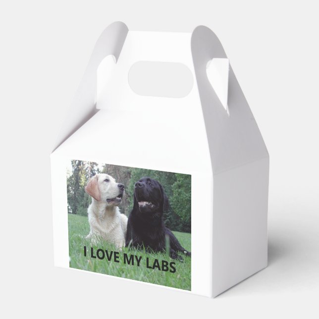 LR I Love My Labs with Picture Favor Box (Front Side)