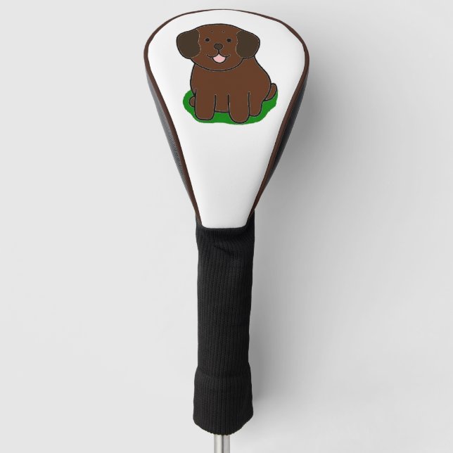 LR kawaii chocolate lab cartoon Golf Head Cover (Front)
