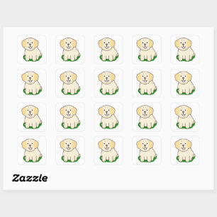 LR kawaii yellow lab Square Sticker