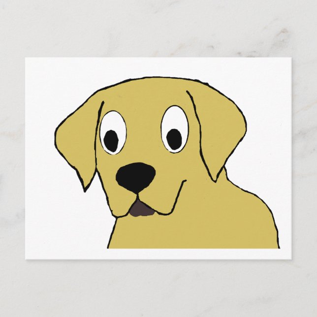 LR yellow lab cartoon head Postcard (Front)