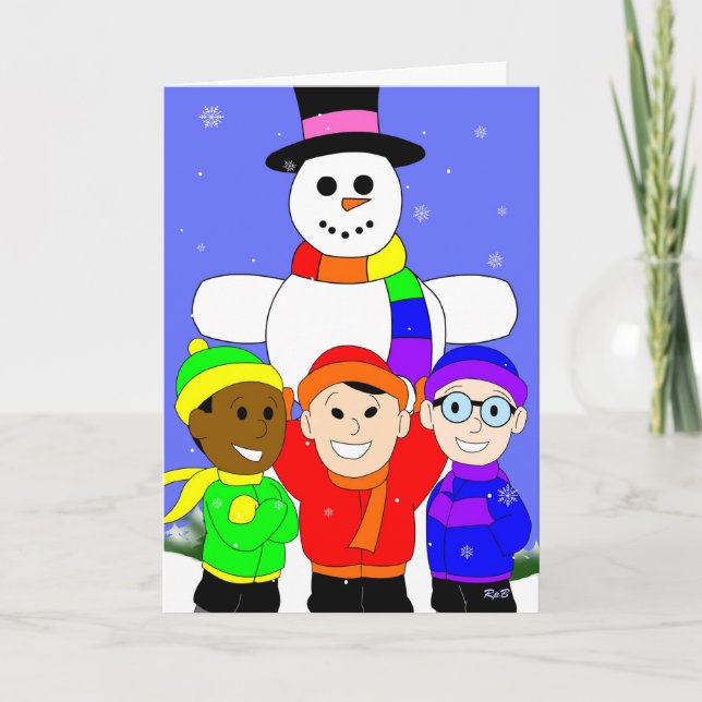 LRC: Rainbow Snowma Holiday Card (Front)