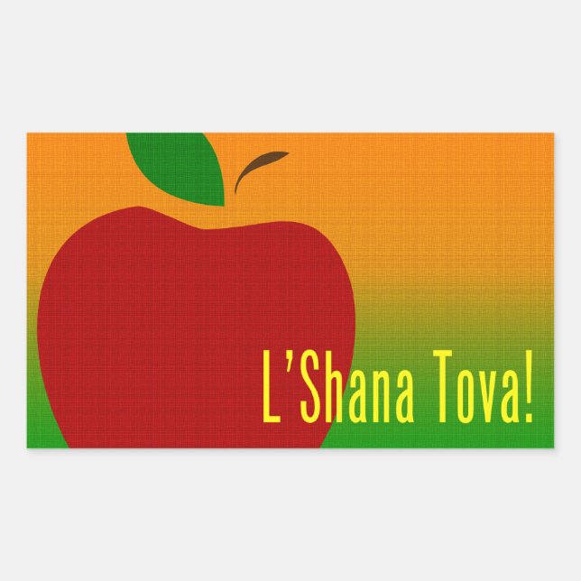 L'Shana Tova Apple Sticker (Front)