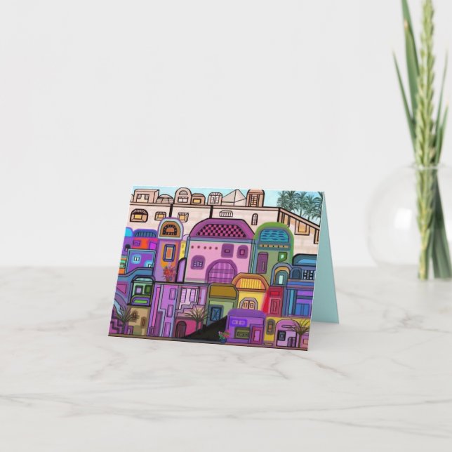 L'Shanah Tovah Jerusalem Tapestry Card (Front)