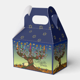 L'shanah Tovah Tree Of life Menorah Favour Box