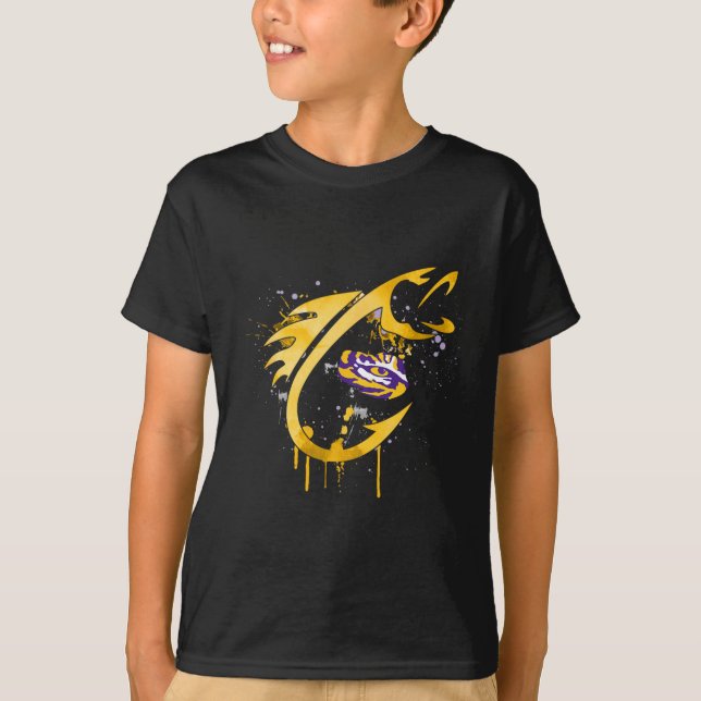 Lsu Tigers Fishing Fish Hook  T-Shirt (Front)