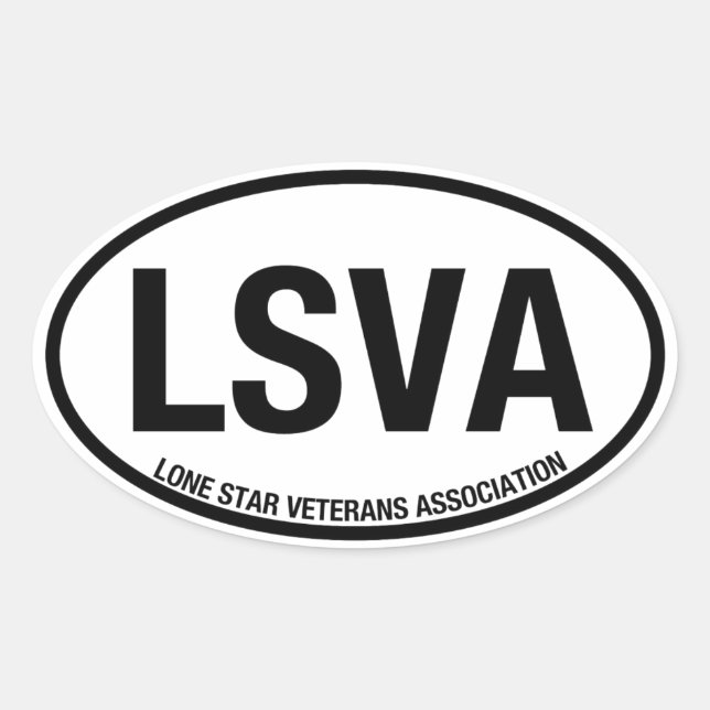 LSVA Car Oval Decal (4 Decals) Oval Sticker (Front)