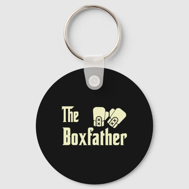 Lt894-funny Fathers Day The Box-father Boxing Boxe Keychain (Front)