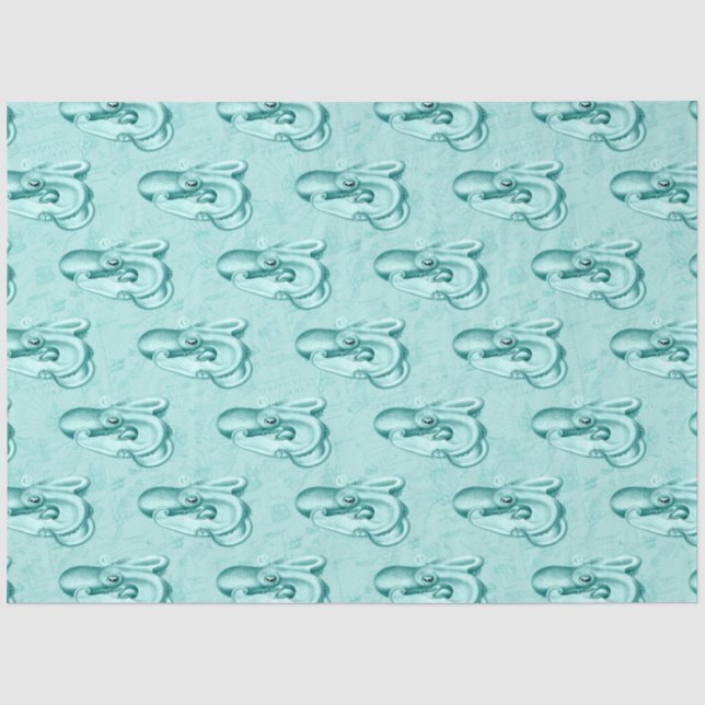 Lt Blue and Gold Nautical Series Design 14 Tissue Paper (Front)