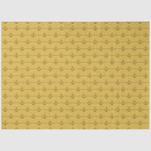 Lt Blue and Gold Nautical Series Design 3 Tissue Paper (Front)