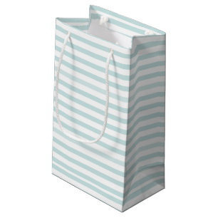 Lt. Blue and White Horizontal Stripe Small Gift Bag