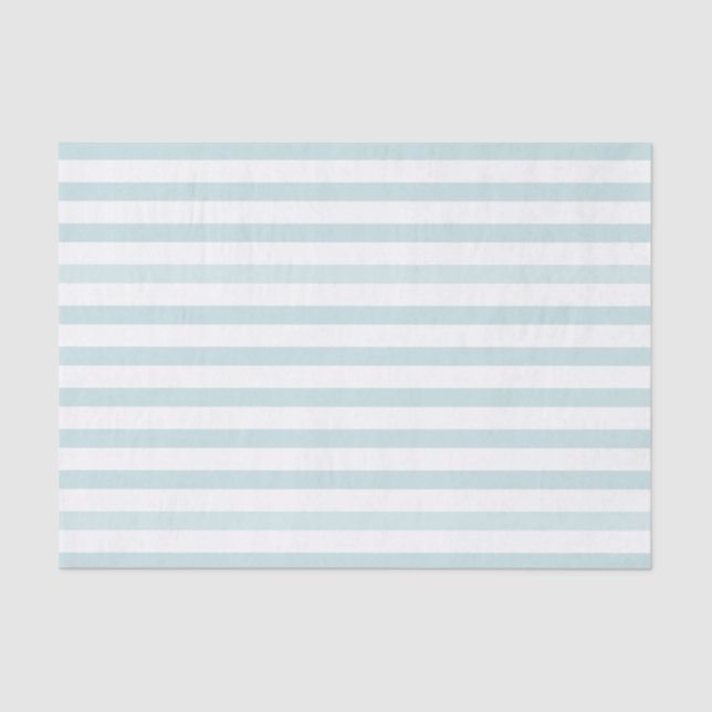Lt. Blue and White Horizontal Stripe Tissue Paper (Front)