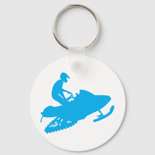 LT-Blue-Snowmobiler Keychain