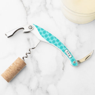 Lt Blue / Teal Clover Ribbon by Kenneth Yoncich Corkscrew