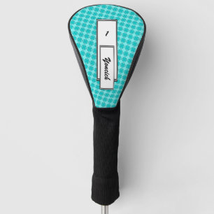 Lt Blue / Teal Clover Ribbon by Kenneth Yoncich Golf Head Cover