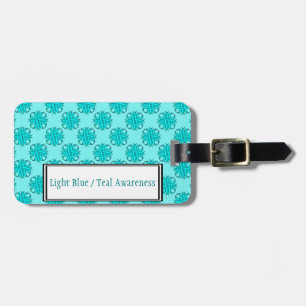 Lt Blue/Teal Clover Ribbon Template by K Yoncich Luggage Tag
