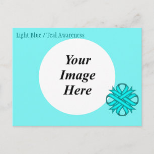 Lt Blue/Teal Clover Ribbon Template by K Yoncich Postcard